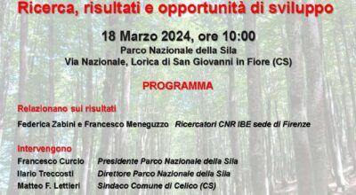 Terapia Forestale nel Parco Nazionale della Sila. Ricerca, risultati e opportunità di sviluppo – 18/03/2024