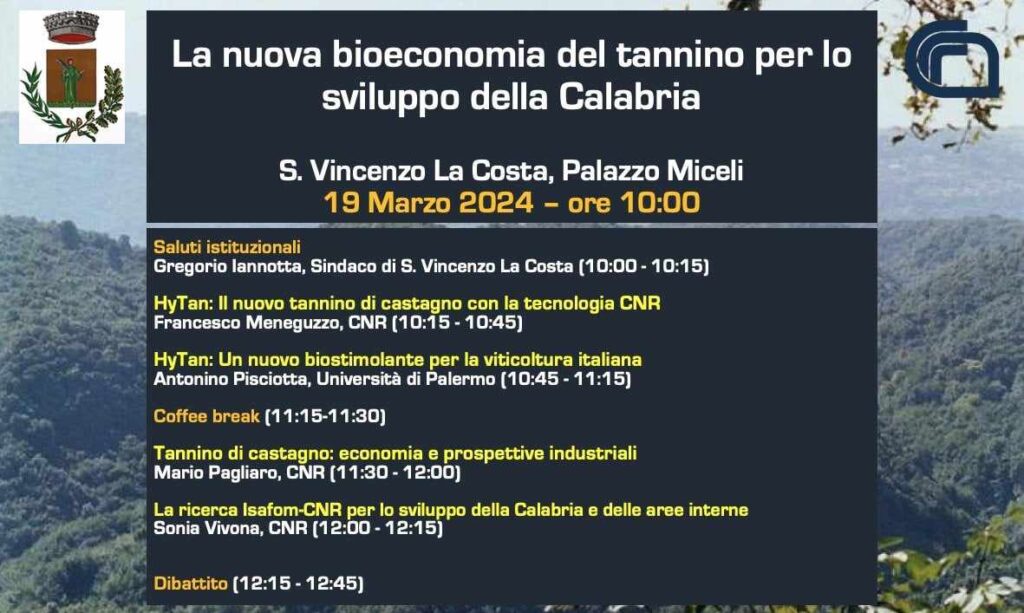 La nuova bioeconomia del tannio per lo sviluppo della Calabria 19-03-2024