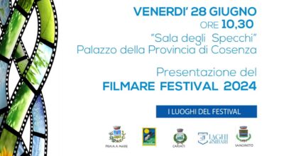 Presentazione Filmare Festival 2024 – Venerdì 28/06/2024 – ore 10,30 – Salone degli specchi – Palazzo della Provincia di Cosenza