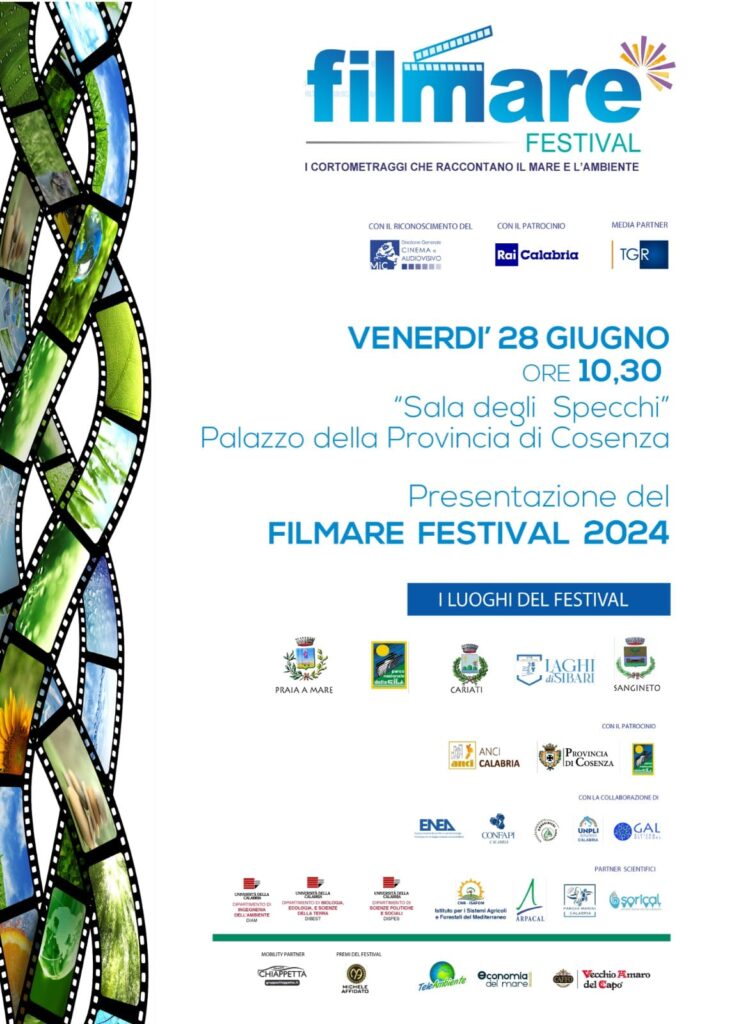 Presentazione Filmare Festival 2024 – Venerdì 28/06/2024 – ore 10,30 – Salone degli specchi – Palazzo della Provincia di Cosenza