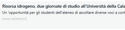 L’evento Ricerca e Sviluppo sull’idrogeno sul TGR Calabria