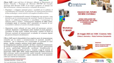 Viaggio nel futuro dei beni culturali: I Sistemi intelligenti per monitoraggio, recupero e conservazione sostenibili – 20/05/2025 ore 14.00 – Chiesa S. Domenico, Cosenza