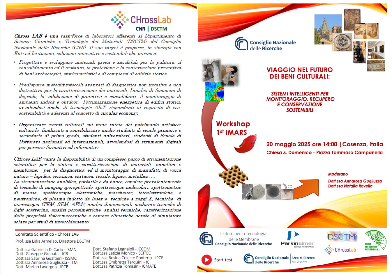 Viaggio nel futuro dei beni culturali: I Sistemi intelligenti per monitoraggio, recupero e conservazione sostenibili – 20/05/2025 ore 14.00 – Chiesa S. Domenico, Cosenza