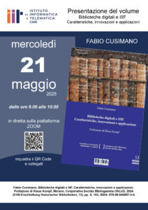 Presentazione del volume - Biblioteche digitali e IIIF. Caratteristiche, innovazioni e applicazioni. 21/05/2025 ore 9.00 Piattaforma Zoom