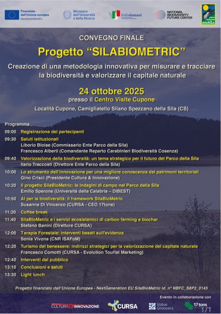 Convegno Finale Progetto " SILABIOMETRIC" 24/10/25 - Centro Visite Cupone - Camigliatello Silano Spezzano della Sila (CS)